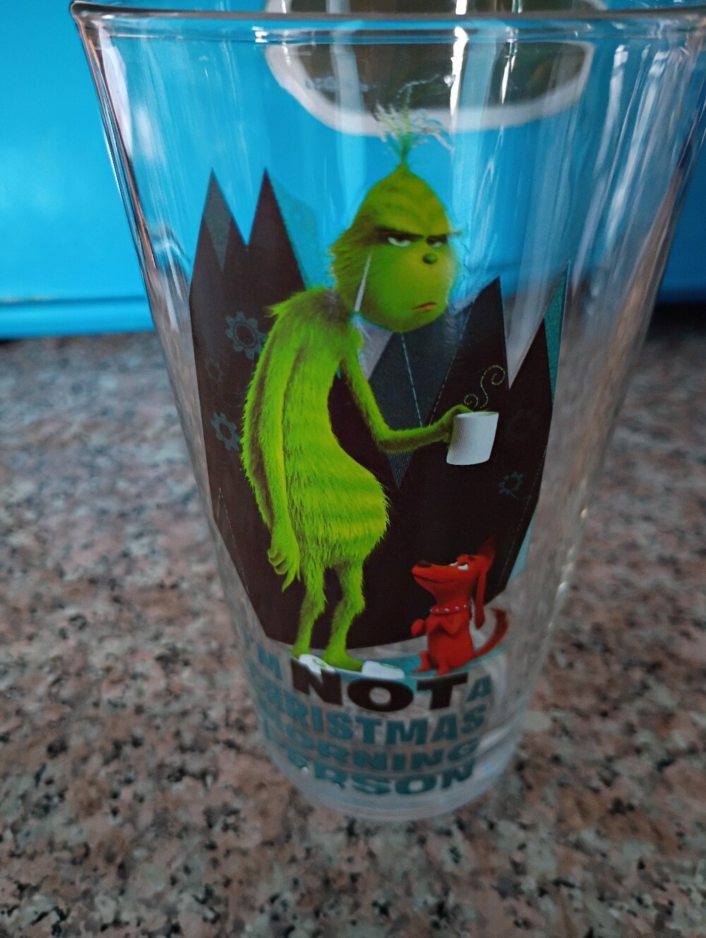 Dr. Seuss, The Grinch, "I'm NOT A Christmas Morning Person", Collectors Glass